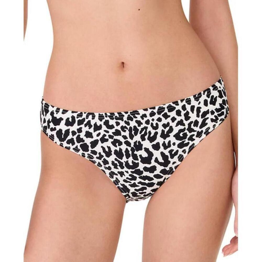 Kate Spade High Cut Bikini Bottom Black/White Leopard L